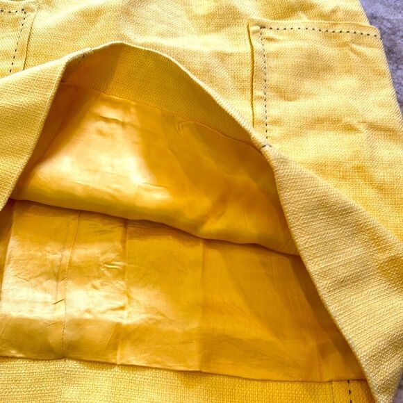 Anthropologie Cartonnier Yellow with large hip pockets skirt size 12 - Picture 9 of 11